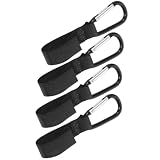 VILLFUL Ganchos 4 Piezas Diseño Simple y Resistente de Nailon Hebilla de Montañismo para Colgar Bolsas para Cochecito de Ñiño en Paseos Cortos y Compras