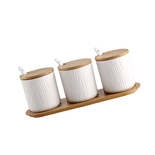 Cabilock recipientes de temperos com tampas frasco de tempero Saleiro recipiente de armazenamento de