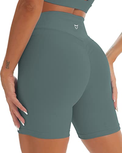 TomTiger Pantalones cortos de yoga para mujer, con control de abdomen, cintura alta, pantalones cortos de ciclista para ejercicio, entrenamiento, levantamiento de glúteos, pantalones cortos para