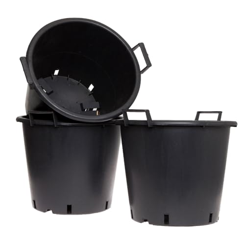 YouGarden 3 x Heavy Duty 30L Plant Pots (Pack of 3) 40cm Diameter - Plastic Planters for Outdoor Plants - Large 15.7' Flower Pots for Gardens - Perfect for Flowers, Vegetables & General Use