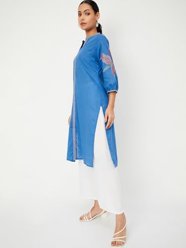 Image of Max Women's Cotton Blend Regular Fit Casual Kurta