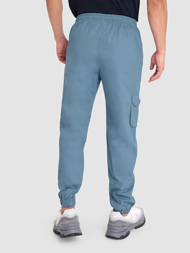 Image of Beyoung Cotton Solid Elastic with Drawstring Cargo Joggers for Men | Regular Fit | 2 Spacious Pockets | Smooth Texture