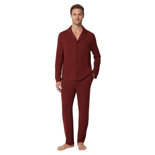 Image of Amazon Essentials x Sofia Grainge Men's Long Sleeve Relaxed Fit Breathable Modal Jersey Pajama Set, Loungewear