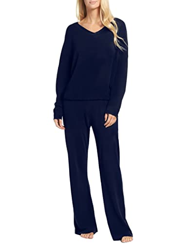 Hotouch Pjs Set Long Sleeve Women Winter Pajamas Sleepwear Set Nightwear,Navy Blue M #TOP24