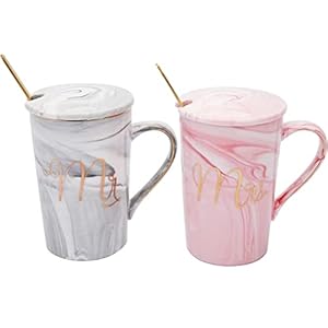 Yesland135ozmrandmrscoffeemugsweddinggiftsforcouplebrideandgroomceramicmarblecupsforbridalshowerengagementweddingmarriedcouplesanniversary Urban Country Home Decor Yesland 135 oz mr and mrs coffee mugs wedding gifts for couplebride and groom ceramic marble cups for bridal shower engagement wedding married couples anniversary urban country home decor