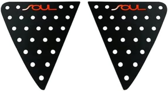 exLED Window Glass Lettering Sports Plate Panel C Pillar Ver.2 (Black & Red Logo) 2-pc Set For 2013 2014 Kia All New Soul
