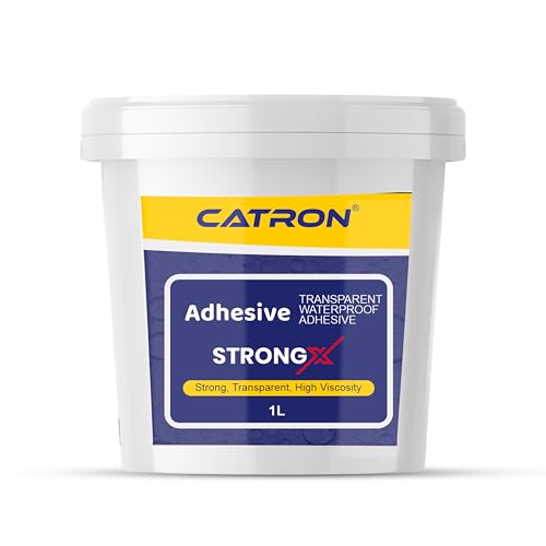 Image of Catron 1L /1Kg Transparent Waterproof Glue with Brush for Crack Seal, Roof Water Leakage Solution, Indoor and Outdoor Epoxy Resin Adhesive Strongx Sealant | for Bathroom, Walls, Tiles and Pipes