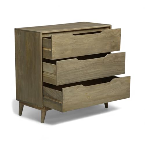 Image of Solid Wood Nova Chest of Drawer | Multipurpose Cabinet for Kitchen and Living Room Storage | Kitchen Cabinet | Finish - Tobacco Brown
