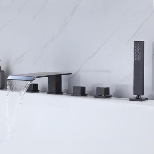 Robinet mitigeur de bain-douche cascade noire MOCHAMIK eau chaude froide