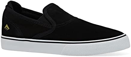 Emerica Boy's Wino G6 Slip-ON Youth Skate Shoe, Black/White/Gold, 11C Medium US Big Kid | Image 1