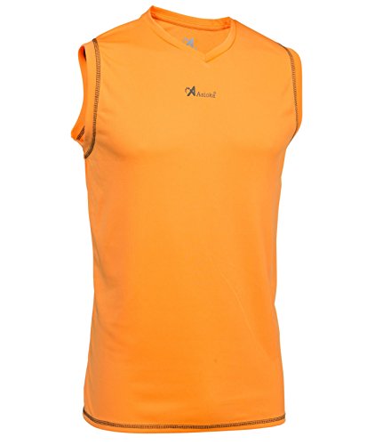 Asioka 184/17 Camiseta de Baloncesto sin Manga, Unisex Adulto, Naranja, L