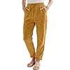 Corduroy Pants Women Elastic Waist Pants Vintage w... #5
