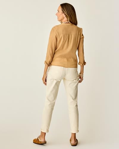 Carve Designs Carson High Rise Boyfriend Jeans for Women, Relaxed Organic Cotton, 8 Size Ecru3