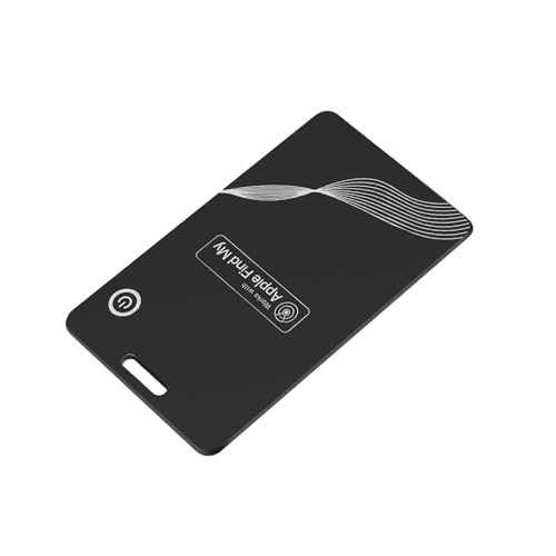 1.6mm Card Wallet Tracker Ultra Slim, Rechargeable Smart Finder Works with Find My (iOS Only), IP68 Waterproof Item Locator, Tracker Card for Wallets, Luggage, Passports & Bags（Stripe black）