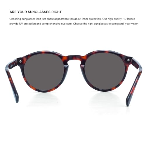 Round sunglasses Polarized Sunglasses for Women and Men,with 100% UV protection and HD lense 1727S4