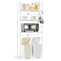 Amazon.co.jp: LORAK ゴミ箱上ラック 幅56～84cm伸縮 キッチン棚 左右