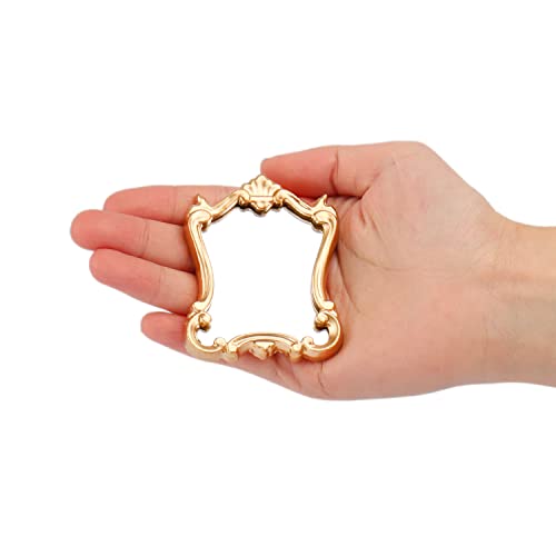 Hiawbon Miniature Mirror European Frame Wall Mirror For Mini House Retro Bedroom Bathroom Decoration(Gold And Silver,5 Pcs) #TOP1