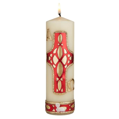 CB Church Supply Devotional Candles Hand Decorated Family Prayer Candle by Will & Baumer, 8-Inch, Easter Mosaic