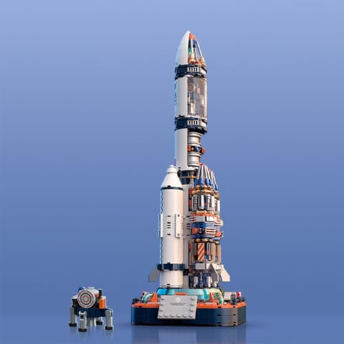 FunXylophy Space Rocket Building Blocks Kits, V Rocketry Model Building Blocks Set, DIY Creative Collectible Display Rocket Model, Gift for Adult (863PCS)