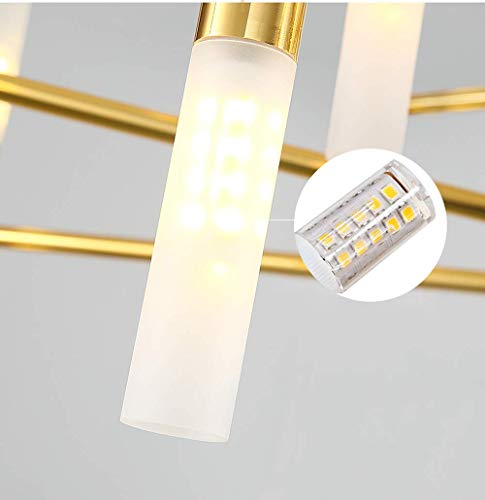 Bokt Post Modern Lighting 20-Light Hanging Chandelier Lighting Island Frosted Glass Lampshade G4 Lamp Socket Led Lights Fixture Flush Mount, Bulb Included (Gold, Small) #TOP7