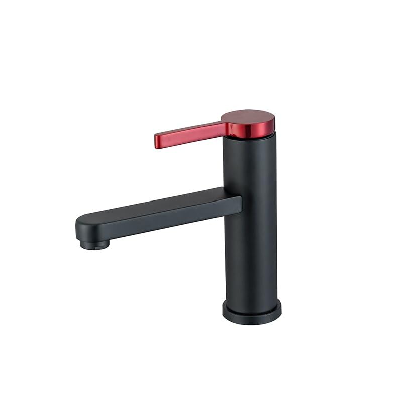 Grifo de lavabo baño oro rosa giratorio un solo orificio agua fría caliente mezclador