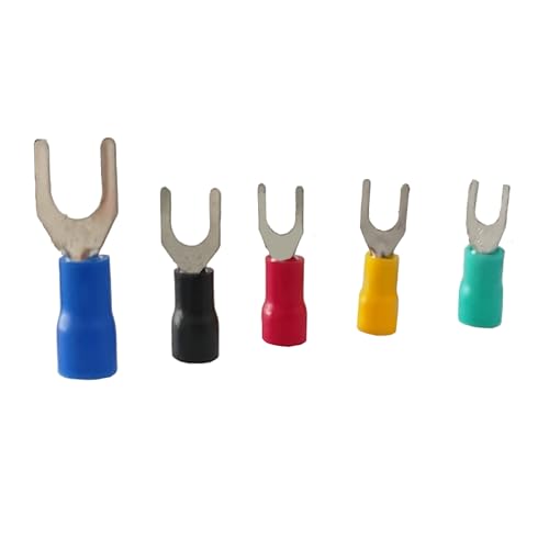 Terminales de engarce en U SV2-3 de pala aislada negra para cables de 16-14AWG, 100 unidades 3