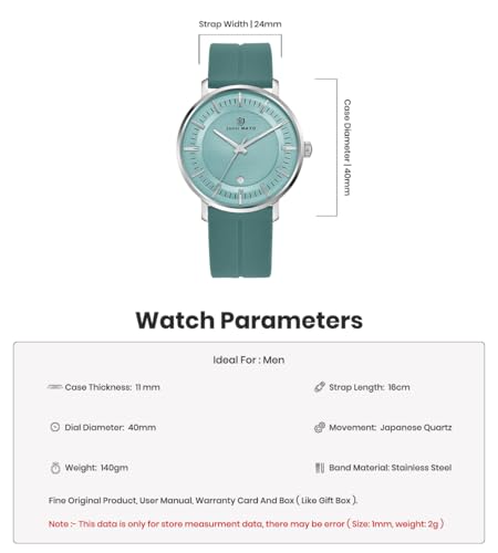 Image of Analog Watch for Men with Silicone Band | Magnetic Lock Strap | Japanese Quartz Movement | Water Resistant | Formal & Casual Wristwatch Gift