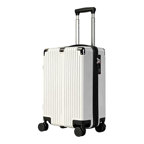 Image of 20 Inch Carry On Luggage with Spinner Wheels,PC Expandable Hard Shell Suitcase with USB Port,Lightweight Travel Luggage Airline Approved for Men Women (White)