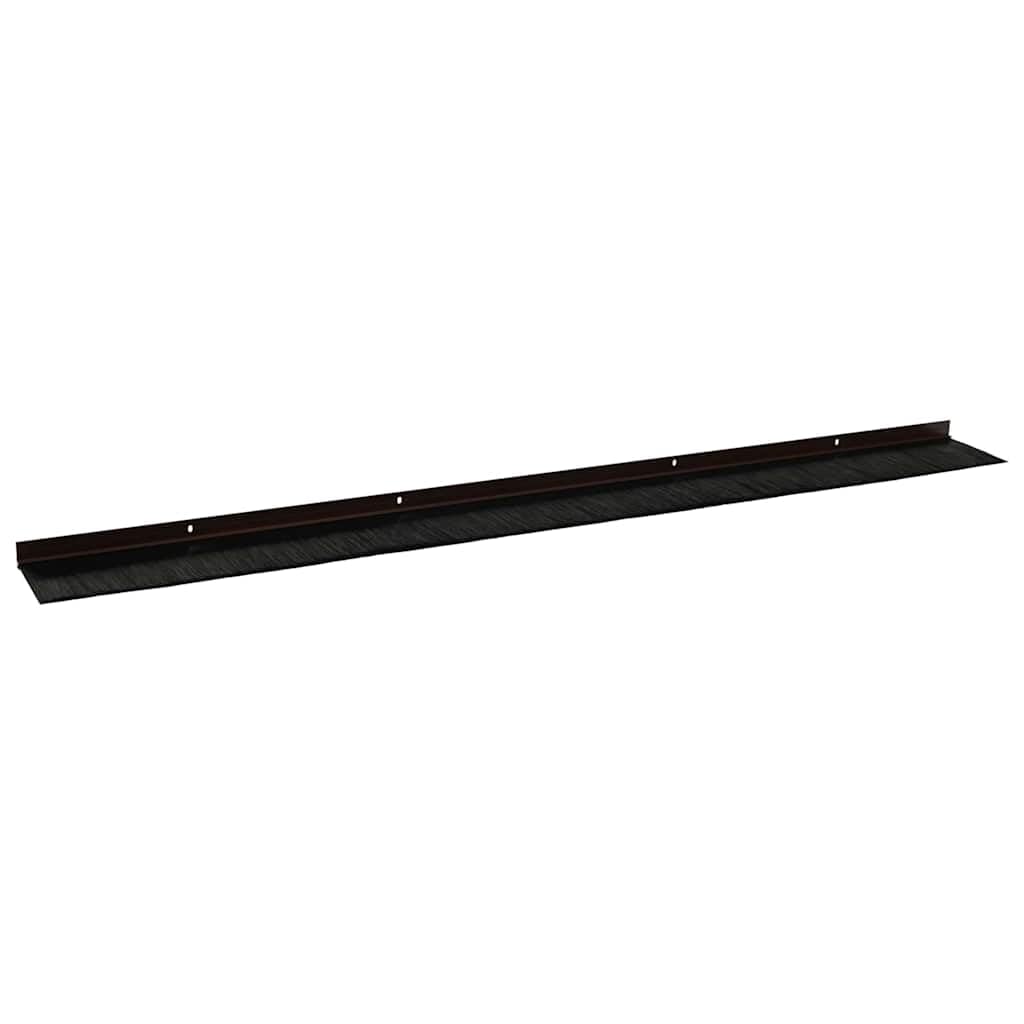 Juego de 2 juntas para cepillo de puerta de aleación de aluminio, color marrón, 100 cm, para puerta de habitación y puerta principal, absorción de sonido, resistente a la intemperie, fácil
