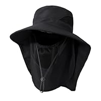 TAGVO Chapeaux de Pêche pour Hommes Femmes, Chapeau Randonnée avec Protection Cou Visage Chapeau De Soleil de UPF 50+ Pliable Chapeaux de Safari Bucket Hat - Sangle de Menton Réglable