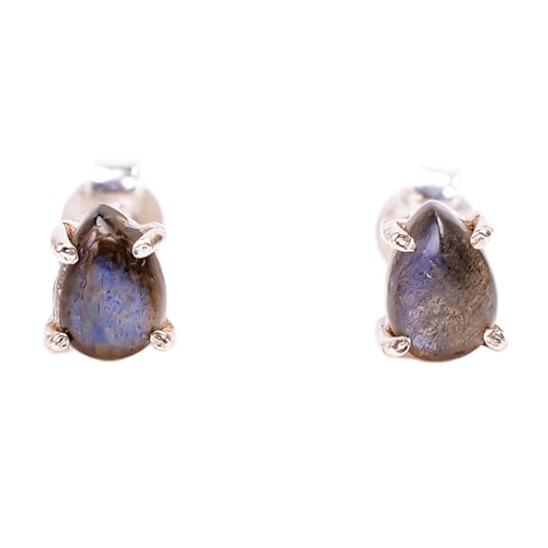Boucles d'oreilles labradorite naturelle argent 925 poire femme LKSTD_0607