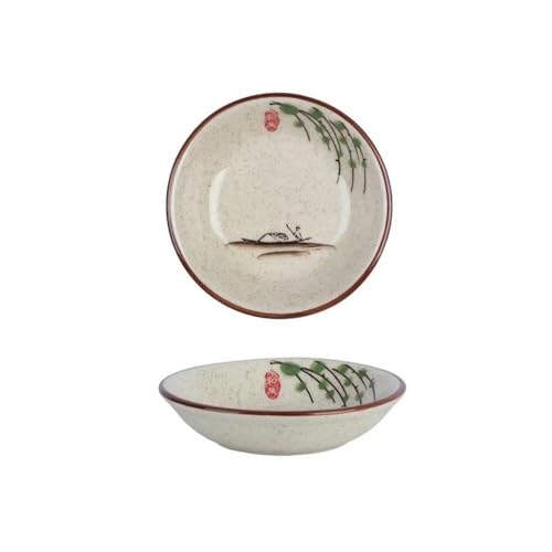 Assiettes à collation en céramique style rond rétro authentique - 2
