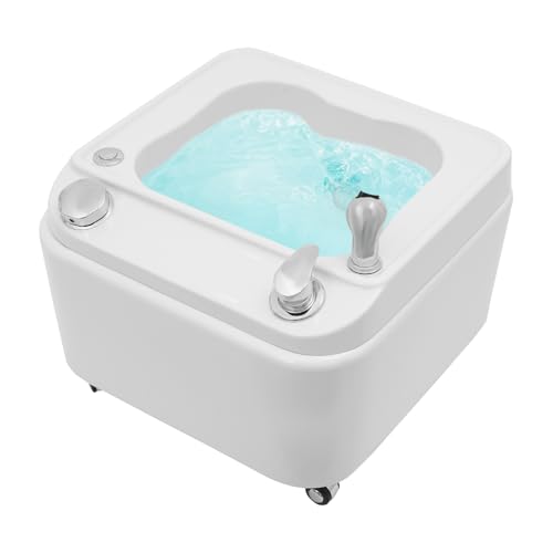 Foot Spa Bath Massager with Bubble, 55W Portable Electric Heated Foot Bath Tub with 7-Color LED Lights, Built-in Hand Shower, Drain Plug & Wheels for Home, Beauty Salons, Feet Stress Relief