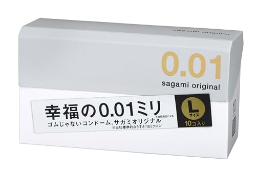 サガミオリジナル 【単品】 001 コンドーム 薄型 ポリウレタン製 0.01ミリ Lサイズ 10個入 - 画像1