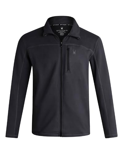 Spyder Mens Fleece Jacket - Active Polar Fleece Suede Mens Lightweight Jackets for Workout - Athletic Zip Up Jacket for Men