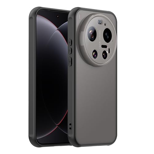 ESHUYI Cover Opaca per Xiaomi 17 Ultra, Custodia Cellulare Antiurto Sottile Posteriore Glassata Traslucida, Bordo in TPU Morbido, Anti-Impronte, Nero