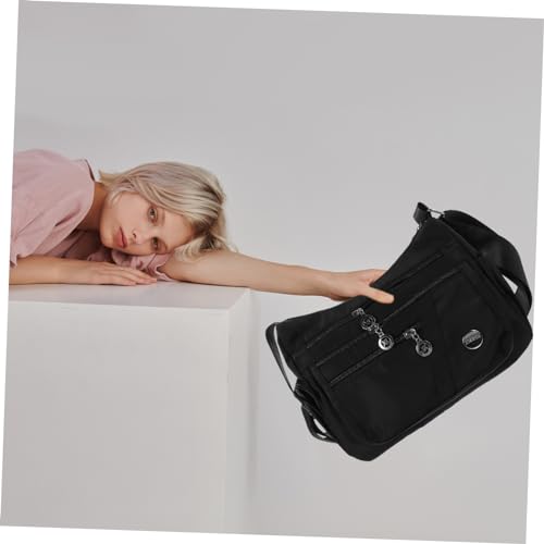 1pc Waterproof Nylon Crossbody Bag Casual Satchel-style Bag Storage Tote Waterproof Shoulder Portable Versatile Waterproof Hand Lightweight Cross Body Black3