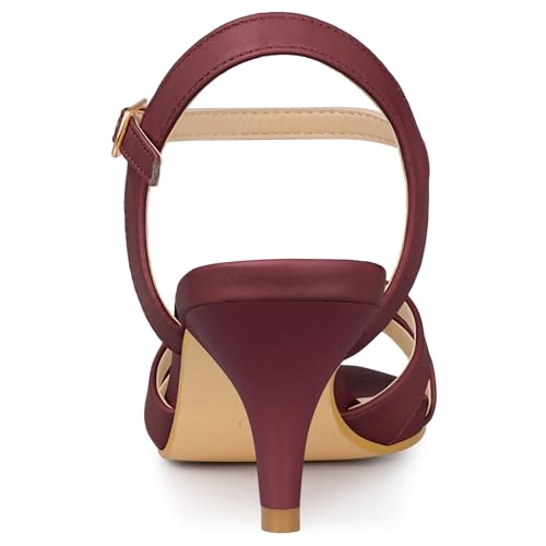 Allegra K Women's Cross Straps Kitten Heel Sandals3