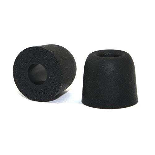 6 Paquetes (12 Piezas) Almohadilla para audífonos intrauditivos de Espuma de Memoria de 4.9 mm, Tapa de Auriculares de Repuesto T400 para Tubo de 5 mm(Negro)