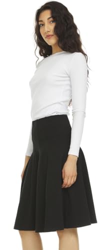 Classic Fit & Flare Cotton Pleated Skirt – Comfortable High-Waisted Knee & Midi Length for Everyday Style2