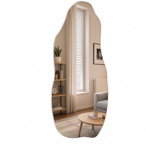 GREENSAPPIRE 100x50cm Asymmetrischer Wandspiegel - Moderner Rahmenloser...