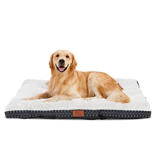 Pet Paradise Modern Soft Plush Pet Bed Suitable for Medium Large Pet Dogs and Cats Big Sized Pet Bed Self Warming Winter Indoor Snooze Sleeping Anti-Slip Pet Beds up to 77 lbs