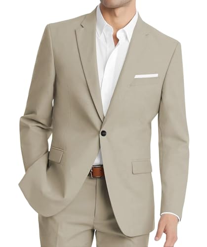 Mens Suits 2 Piece Slim Fit Suits for Men Wedding Prom Suit Elegant Solid Formal Business Blazer Jacket Pants Set