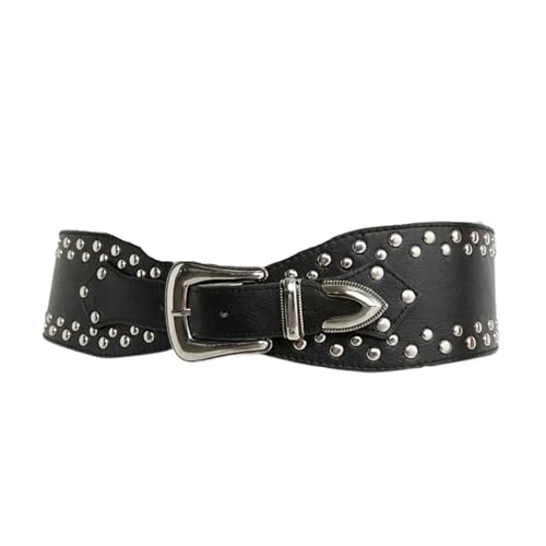 Retro Rivet Wide Belt Metal Irregular Skirt Decoration