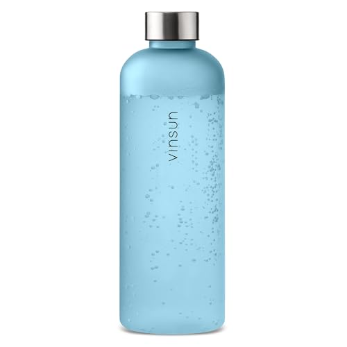VINSUN Botella Agua Deporte 1,5 Litro - A Prueba de Fugas, Reutilizable, Sin BPA, Tritan, Apta Para Bebidas Carbonatadas - Cantimplora para Gym, Colegio, Oficina, Escuela