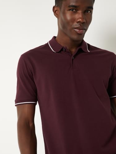 Image of Max Men's Polycotton Half Sleeves Regular Fit Solid Polo T-Shirt