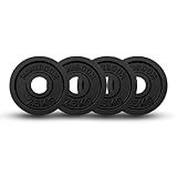 ManiBoom Hantelscheiben aus Gusseisen, Hantelscheiben für Hanteln und Stange, 25 mm (Standard 1 Zoll), massive Hantelscheiben, ohne Zement, verfügbare Sets: 1,25 kg, 2,5 kg, 5 kg, 10 kg (4 x 2,5 kg)