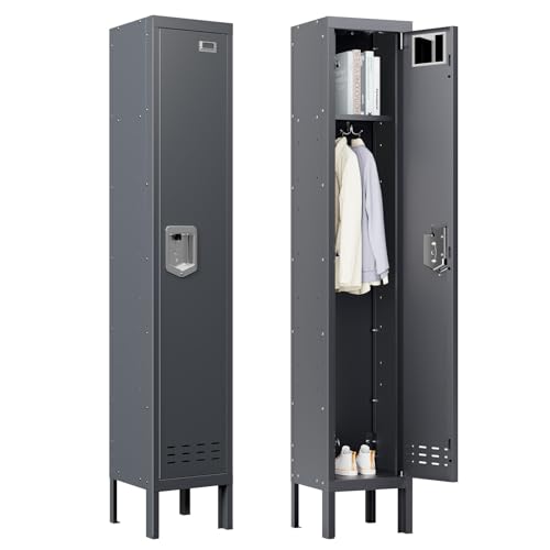 Image of BUTISOW Metal Lockers - 66 inch Height Steel Lockers for Employees with Door Storage Locker with Card Slot for Employees Gym School Home Office Garage - Assembly Required