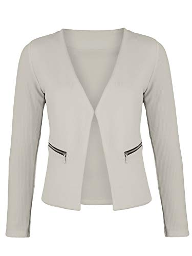 DANAEST Damen Blazer mit Taschen (382), Farbe:Beige, Kostüme & Blazer für Damen:40 / L