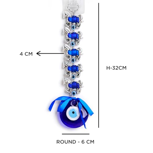 Image of 5 Horse Evil Eye Wall Hanging Decoration for Positive Energy & Protection | Aesthetic Home Decor | Nazar Battu for Home Entrance & Car Dashboard Decor | Ideal for Spiritual Gifting & Wall Decor